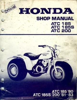 1981 Honda ATC185S 3 Wheel Service Repair Manual