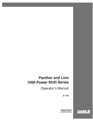 Case IH Panther Lion 1000 Power Shift Tractor Operator’s Manual Instant Download (Publication No.37-162)