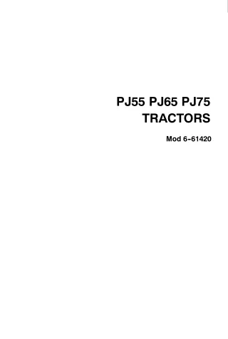 Case IH PJ55 PJ65 PJ75 Tractors Operator’s Manual Instant Download (Publication No.6-61420)