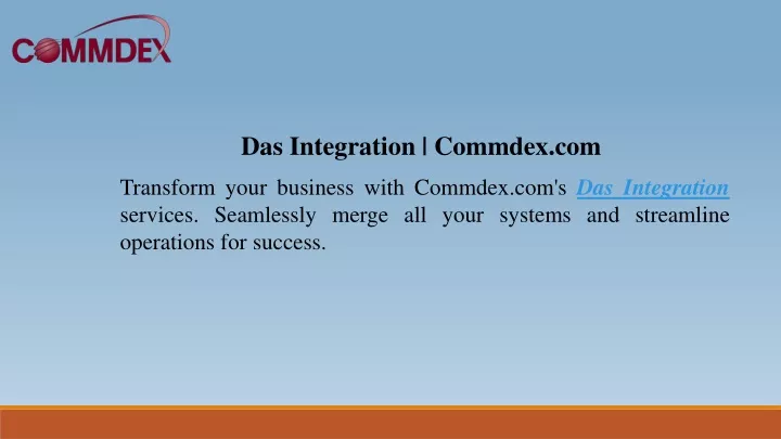 das integration commdex com