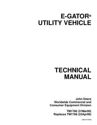 John Deere E-Gator Utility Vehicle Service Repair Manual (TM1766)