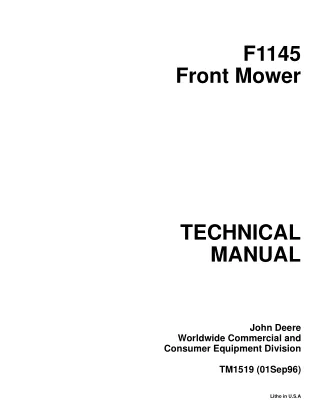 John Deere F1145 Front Mower Service Repair Manual