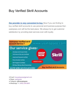 Buy Verified Skrill Accounts