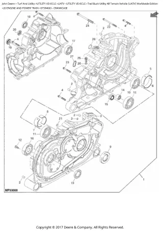 John Deere Trail Buck Utility All Terrain Vehicle (UATV) Worldwide Edition Parts Catalogue Manual (PC9361)