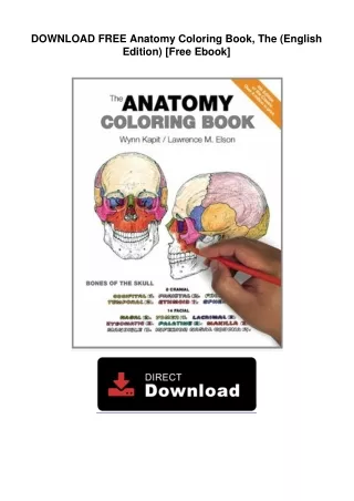 DOWNLOAD FREE  Anatomy Coloring Book, The (English Edition) [Free Ebook]