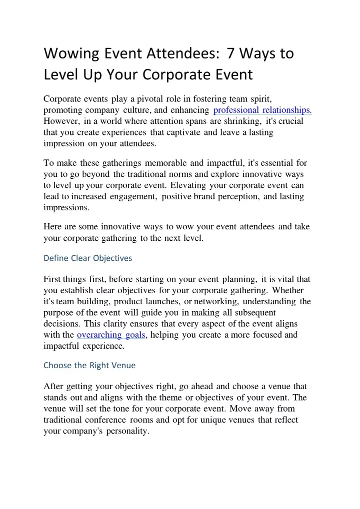 wowing event attendees 7 ways to level up your corporate event