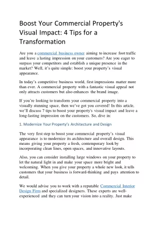 boost your commercial property s visual impact 4 tips for a transformation