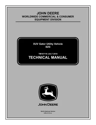John Deere XUV 825i Gator Utility Vehicle Service Repair Manual (TM107119)