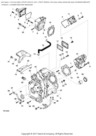 John Deere XUV Gator Utility Vehicle 620i (GAS) Parts Catalogue Manual (PC9618)