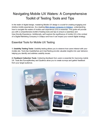 Navigating Mobile UX Waters_ A Comprehensive Toolkit of Testing Tools and Tips