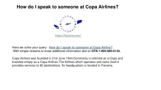 HOW DO I SPEAK TO SOMEONE AT COPA AIRLINE