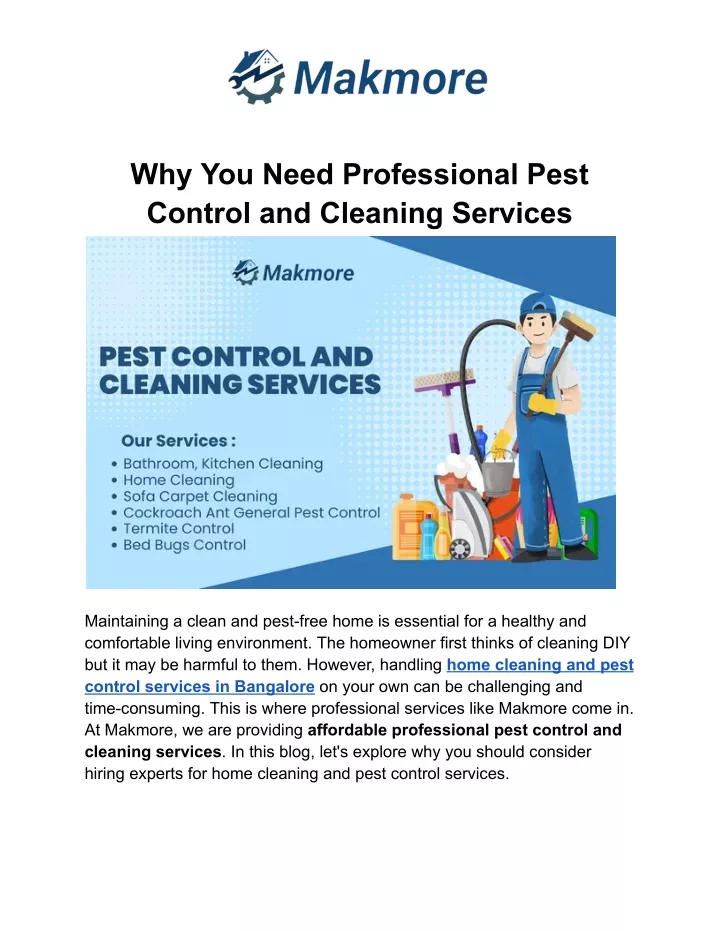 why you need professional pest control