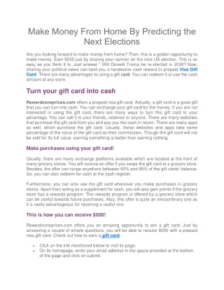 make money from home by predicting the next