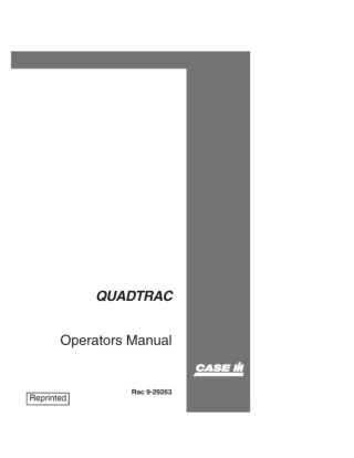 Case IH QUADTRAC Tractor Operator’s Manual Instant Download (Publication No.9-29263)