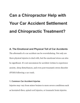 Can a Chiropractor Help with Your Car Accident Settlement and Chiropractic Treatment_