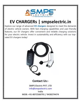 EV CHARGERs  smpselectric.in