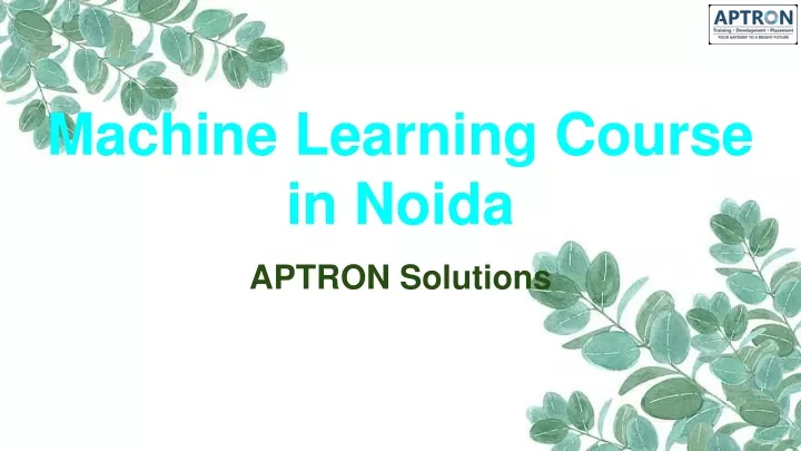 machine learning course in noida