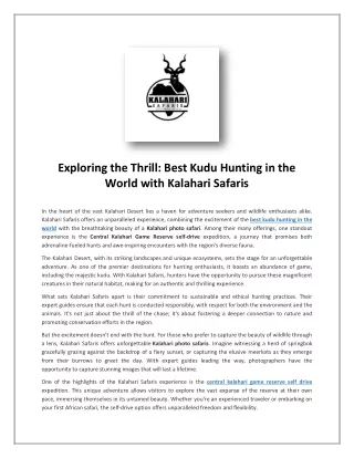 Best Cape Buffalo Hunting | kalaharisafaris