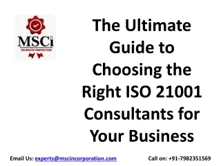 The Ultimate Guide to Choosing the Right ISO 21001 Consultants for Your Business