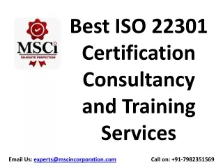 Best ISO 22301 Certification Consultancy and Training Services