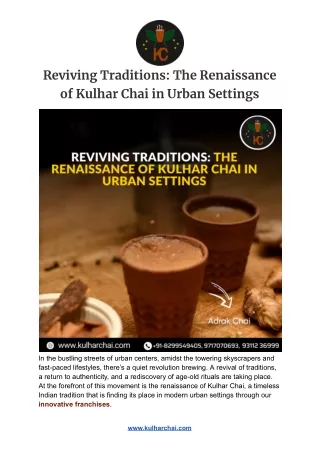 Reviving Traditions: The Renaissance of Kulhar Chai in Urban Settings