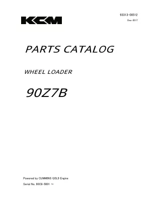 Kawasaki 90Z7B WHEEL LOADER Parts Catalogue Manual
