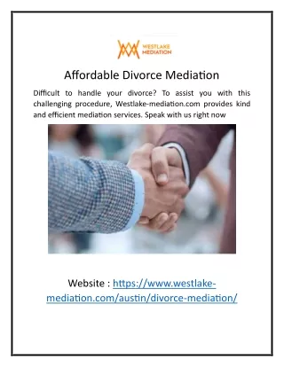 Affordable Divorce Mediation