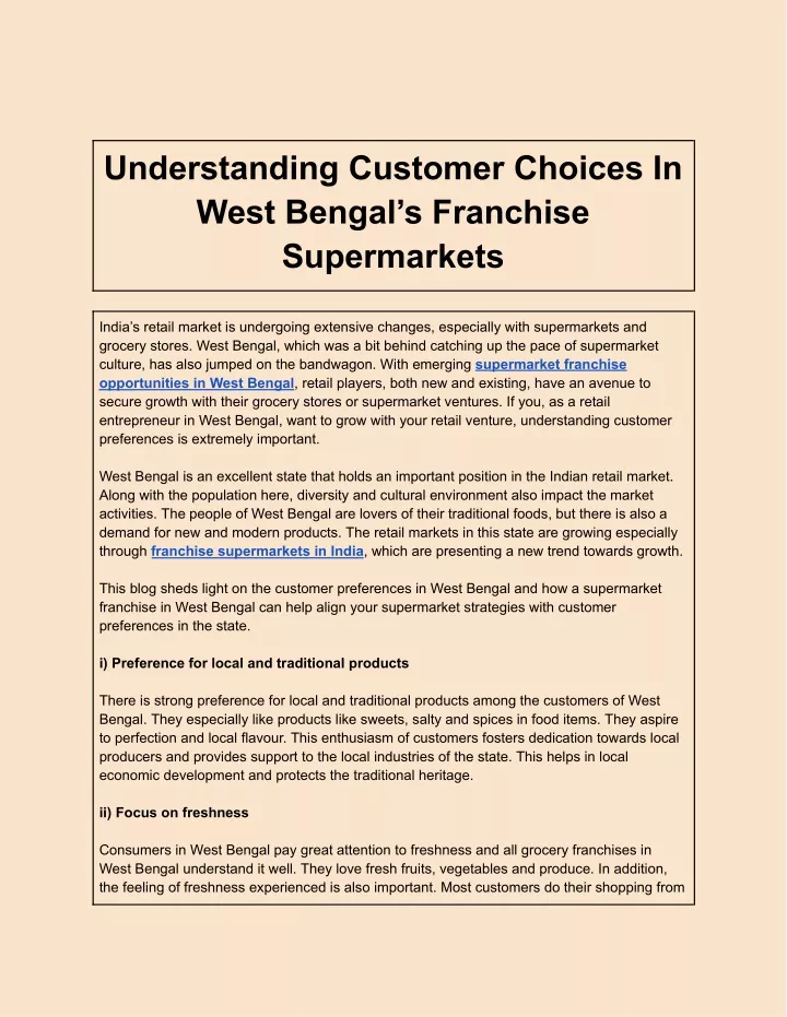 understanding customer choices in west bengal