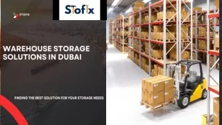 Stofix-Warehouse Storage Solutions in Dubai