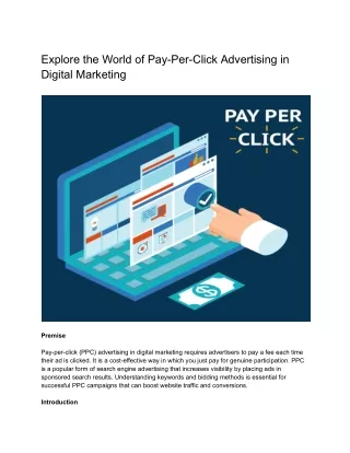 Explore the World of Pay-Per-Click Advertising in Digital Marketing