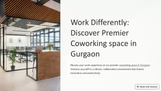 Work Differently: Discover Premier Coworking space in Gurgaon