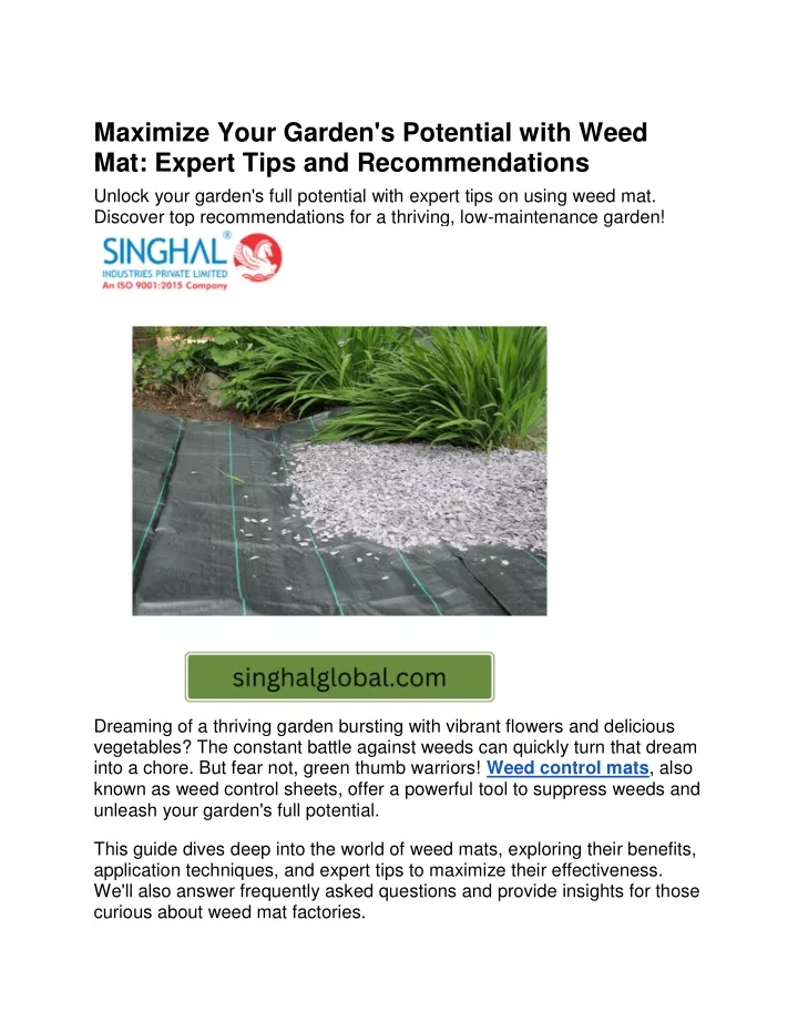 maximize your garden s potential with weed