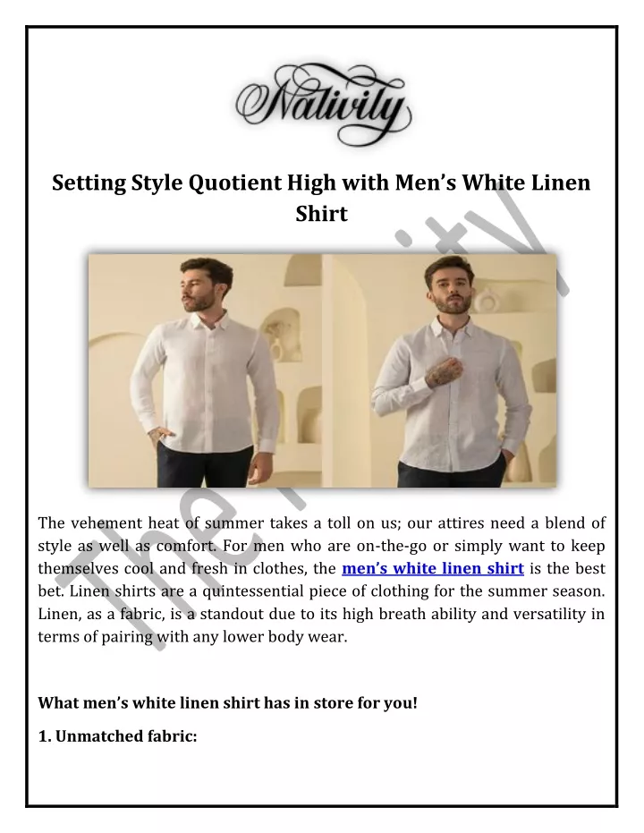 setting style quotient high with men s white