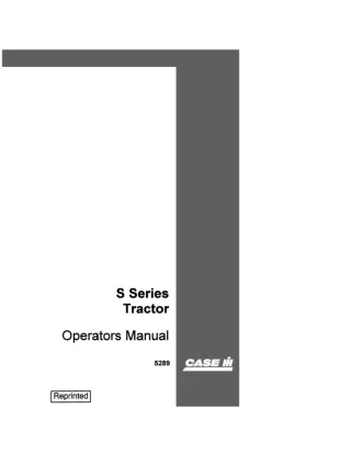 Case IH S Series Tractor Operator’s Manual Instant Download (Publication No.5289)