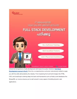 Trailblaze Your Career: Full Stack Development Courses in Kochi