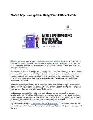 Mobile app developers in bangalore
