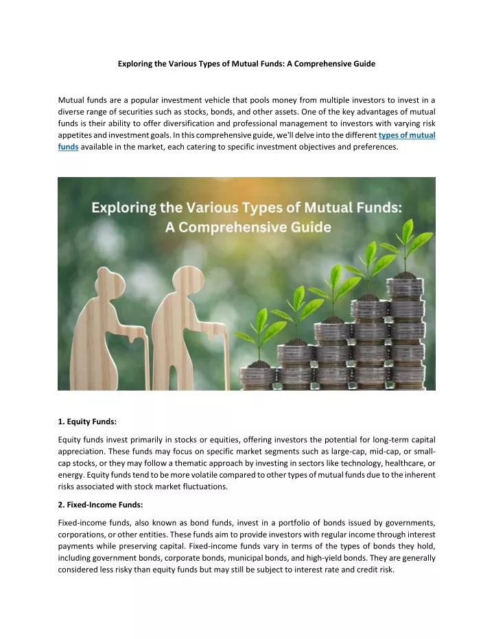 exploring the various types of mutual funds