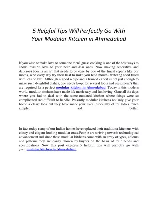 5 Helpful Tips Will Perfectly Go With Your Modular Kitchen in Ahmedabad