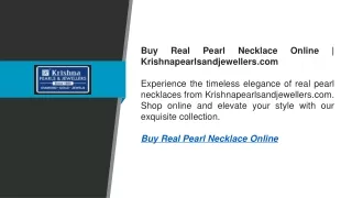 Buy Real Pearl Necklace Online | Krishnapearlsandjewellers.com