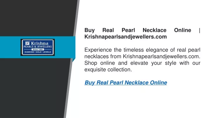 buy real pearl necklace online