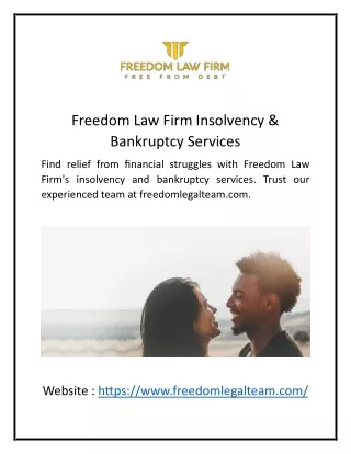 Freedom Law Firm Insolvency & Bankruptcy Services