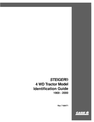 Case IH Steiger 4WD 2200 Tractor (Model Identification Guide 1969-2000) Operator’s Manual Instant Download (Publication