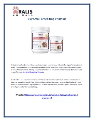 Buy Small Breed Dog Vitamins
