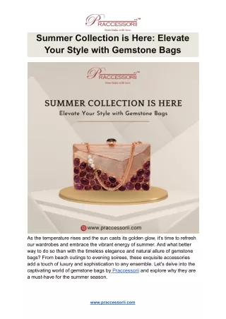 Summer Collection is Here: Elevate Your Style with Gemstone Bags