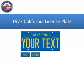 1977 California License Plate