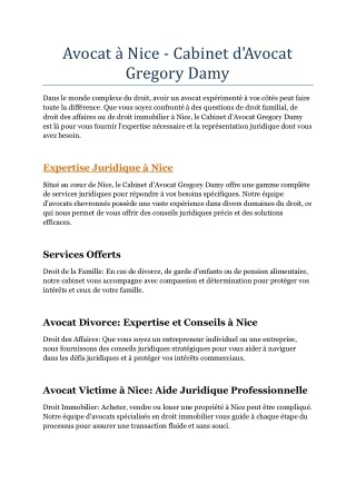 avocat a nice cabinet d avocat gregory damy