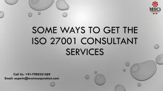 some ways to get the iso 27001 consultant services