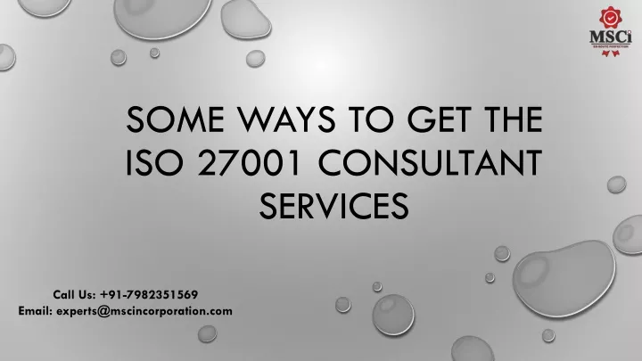 some ways to get the iso 27001 consultant services