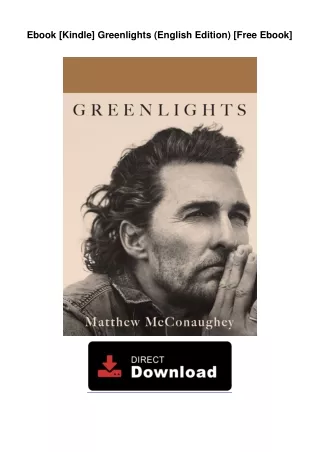 Ebook [Kindle]  Greenlights (English Edition) [Free Ebook]