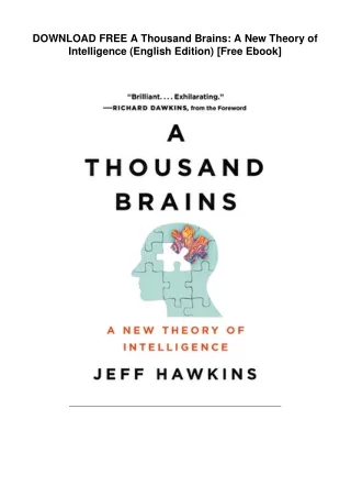 DOWNLOAD FREE  A Thousand Brains: A New Theory of Intelligence (English